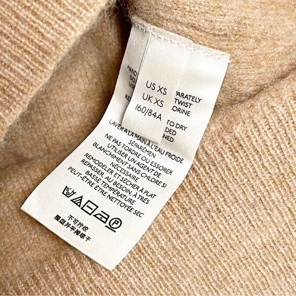 FREE PEOPLE Women’s Camel Harmony 100% Cashmere V-Neck Cropped Sweater - XS - Picture 8 of 13